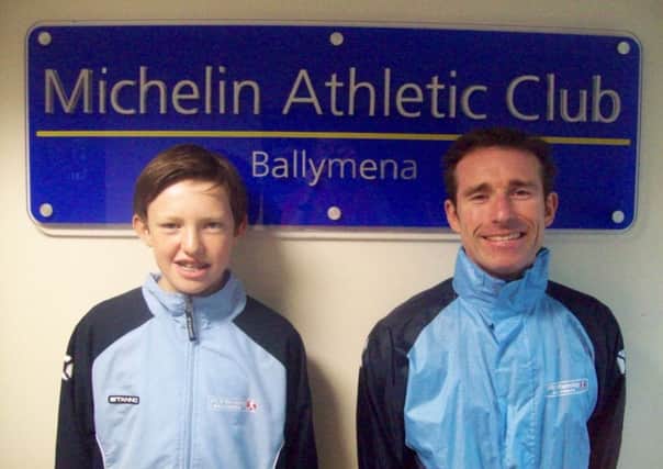 Fit N Running athletes James and Damian McKeown who had a successful day at the Rasharkin duathlon.
