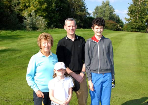 Shirley O'Hara, Sophie Baird and Ryan and Greg Marcus at Carnfunnock Golf Course. INLT 40-311-PR