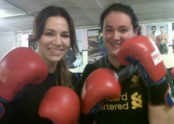Stacey Sloan, left, and Lizzy Cunningham, senior women boxers at Eglinton ABC.