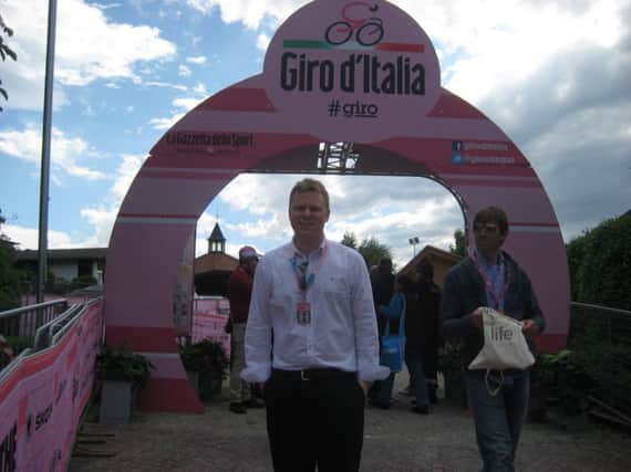 East Antrim MLA Alastair Ross at last year's Giro d'Italia.