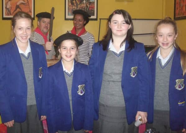 Caoimhe OHara, Anna McNeill, Chloe McIlwaine and Hannah McCann practised their French during European Day of Languages at St. Killian's College. INLT 41-659-CON