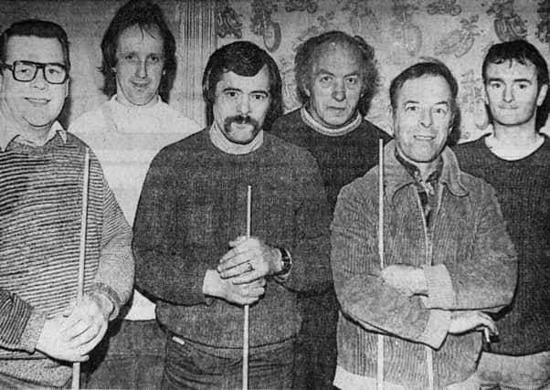 1985 - Parochial Rangers snooker team. From left: P. Surgenor, L. Phillips, B. Clarke, A. Corr, M. Lyness and R. O'Neill. INBT41-757F