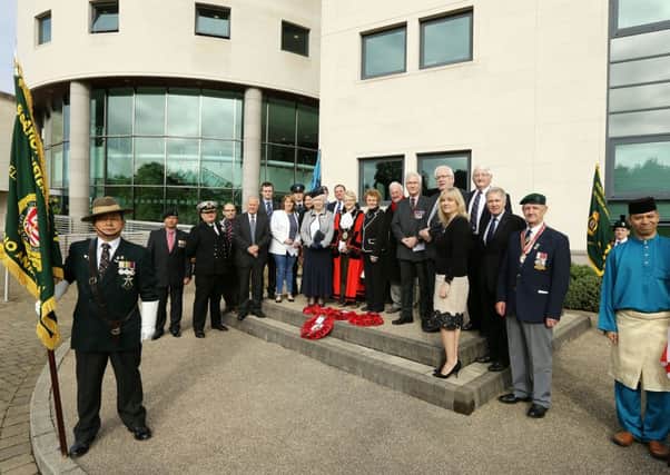 The National Malayasian and Borneo Veterans Association annual wreath laying ceremony in honour of Professor Pantridge took place on Saturday 5th October at Lagan Valley Island. The Mayor of Lisburn, Councillor Margaret Tolerton, hosted proceedings and distinguished guests included the Lord Lieutenant of Co Antrim, Mrs Joan Christie OBE; MLAs; Elected Members of Lisburn City Council; members of the National Malaya and Borneo Veterans Association and Retired Veterans.
