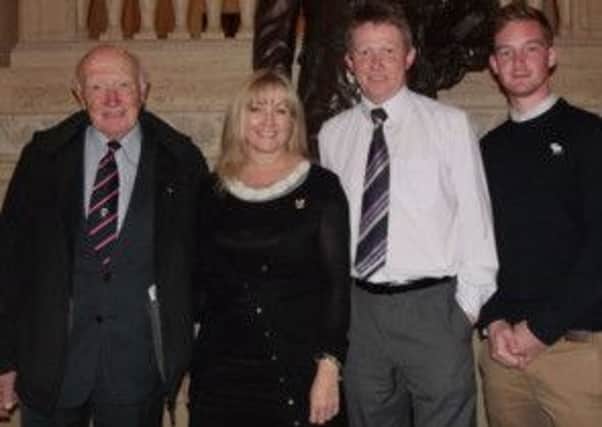 Eric Cunningham (Treasurer), Lagan Valley MLA Brenda Hale, Andrew Brown (Chairman) & Lee Marshall (Club Captain) on a visit to Stormont recently.