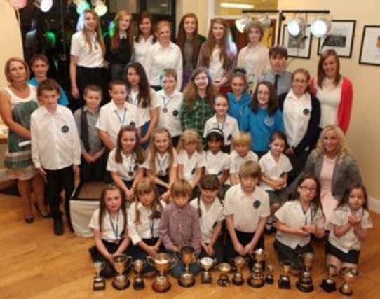 OH I SAY. iPictured are boys and girls, whor received awards at the Speech and Drama NI annual prizegiving in Ballycastle.INBM41-13 9091F.