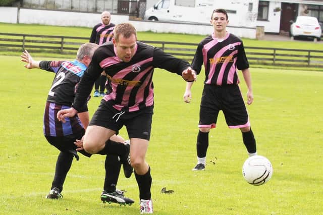 Action from Hazelbank's clash with Bertha's on Saturday.