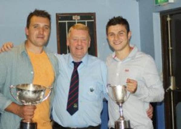 Club President Graham Kenny along with Craig Lewis (winner of 1st XI batting and All rounder of the Year) and Ross Bailey (winner of Most Improver Young Player of the Year). Both players also scored centuries in League 1.