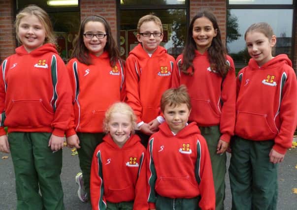 Pupils from Friends Prep who competed at the Ulster Minor Schools Swimming Championships. Back row, L  R: Fiona Ferguson, Sara Bamford, Noah Poots, Sasha Quinn and Anna Monteith. Front Row, L  R: Sophie Kidd and Ryan Raffo.