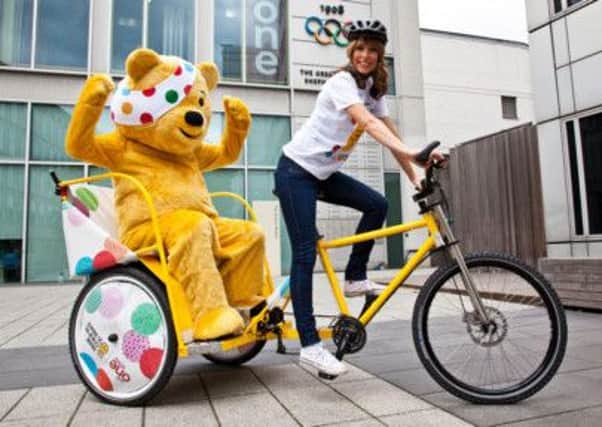 Alex Jones launches the 'Rickshaw Challenge' which will visit the Giants Causeway as part of this year's Children In Need. INCR43