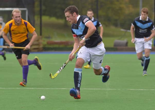 Lisnagarvey's Jonny Bell in action during the Kirk Cup semi final. Pic by Rowland White/Presseye