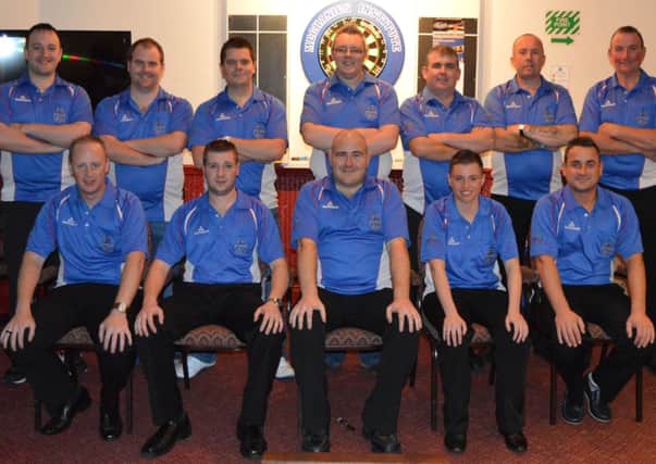 Institute Darts Team with their new shirts.