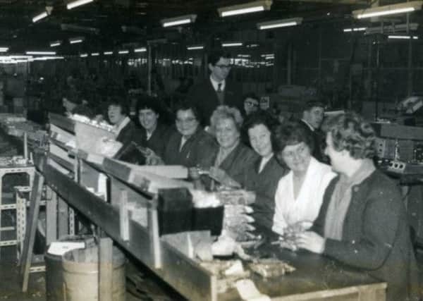 The assembly line at the PYE factory. INLT 40-915-CON