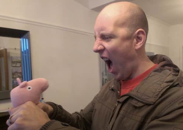 Yer Man gets to grips with Peppa Pig.