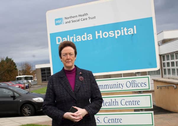 Councillor Joan Baird at Dalriada Hospital where six beds are to go.INBM44-13 108L