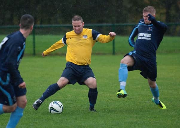 Caw's Richard Watson pictured in action against Tullyally Colts on Saturday. INLS4413-186KM