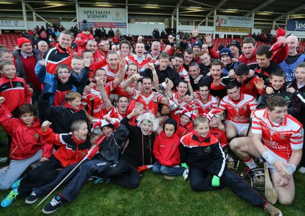 Loughgiel celebrate their Ulster Final win against Slaughtneil.  Picture by John McIlwaine/Presseye.com