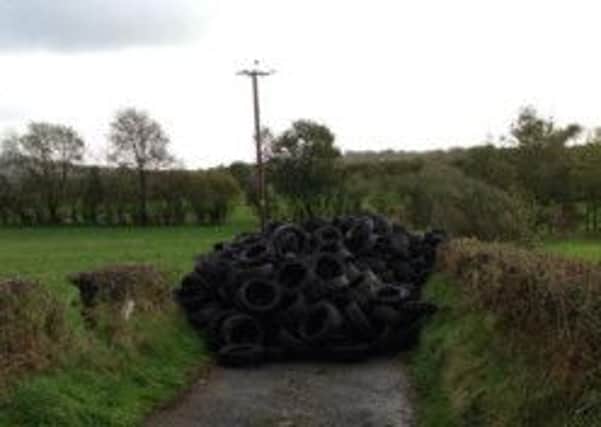 Illegal dumping of tyres in Dundrod