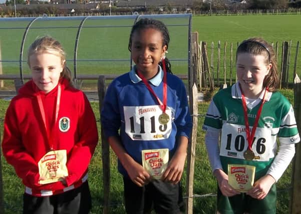 Lucy McCallum (DH Christie Memorial) - 3rd, Tolulope Jide-Ojo (Portstewart PS) - 1st, Niamh McKay (Glenravel PS) - 2nd