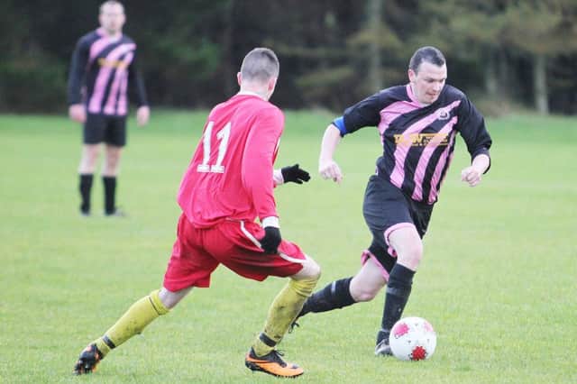 Action from Bertha's 5-0 win over Ballyrashane on Saturday.