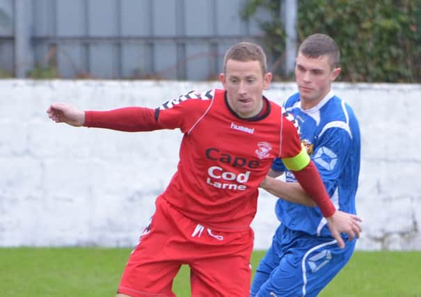 Larne captain Paul Maguire pictured during the match with Coagh United. INLT 45-332-PR