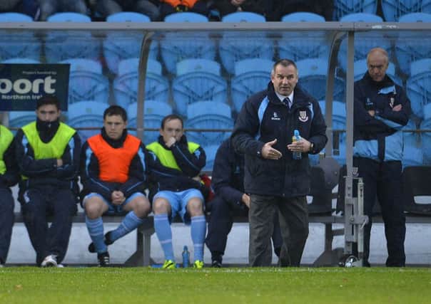 Ballymena United manager Glenn Ferguson pictured during Saturday's game against Glentoran. Picture: Press Eye.