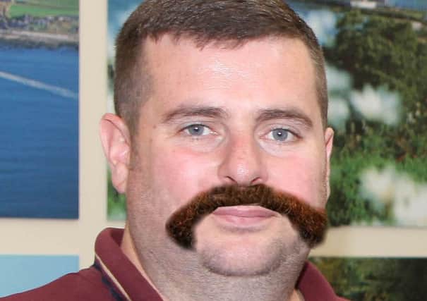 Cllr Colum Thompson as you just might see him at the end of the month after his participation in Movember!