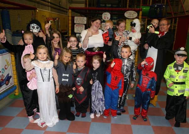 Some of the many children who attended the halloween party at Monkey Business raising money for the National Society of Phenylketonuria. The event was organised by Raymond and Christine Balmer. INBT45-252AC
