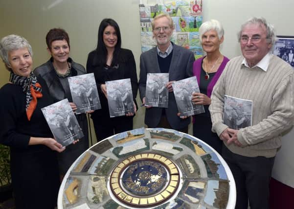 Pictured at the launch of "Before I Forget ....", the Journal of Poyntzpass & District Local History Society are from left Barbara Best (Treasurer), Helena Gamble (Vice Chair), Cllr Sharon Haughey-Grimley, Tim Ferriss (Chair), Helen Delahunty (Magazine Sub Committee) and Frank Watters (Editor)  © Edward Byrne Photography INBL46-207EB