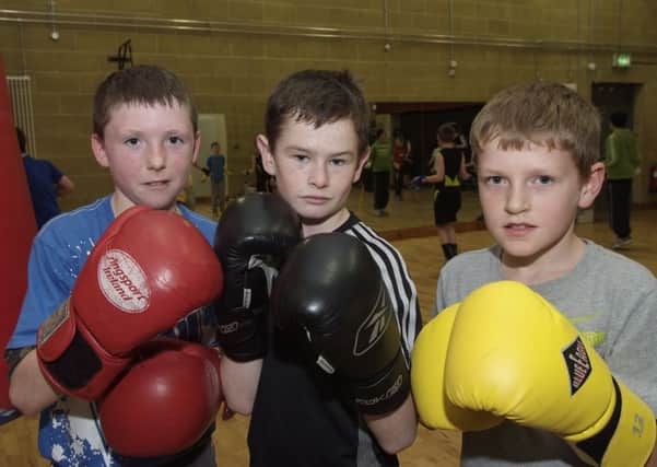 Finn McLaughlin, Shane Murray and Ryan McLaughlin were pictured at Eglinton Boxing Club. INLS4613-146KM