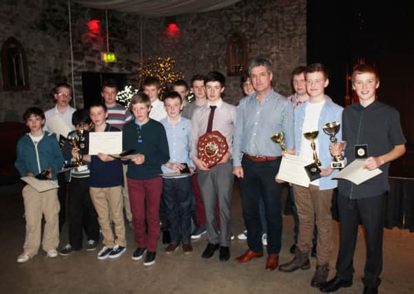 Bann Valley Road Club Youth Academy prizewinners with main club sponsor Michael Clarke.