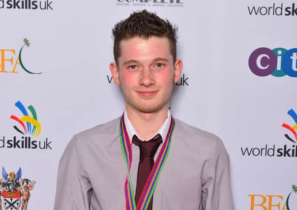 Belfast Metropolitan College student, Ian Magee, won the gold award for Plastering and Drywall Systems at the recent WorldSkills UK competition in Birmingham. The 17 year old Carrick student competed against trainee plasterers from all over the UK.