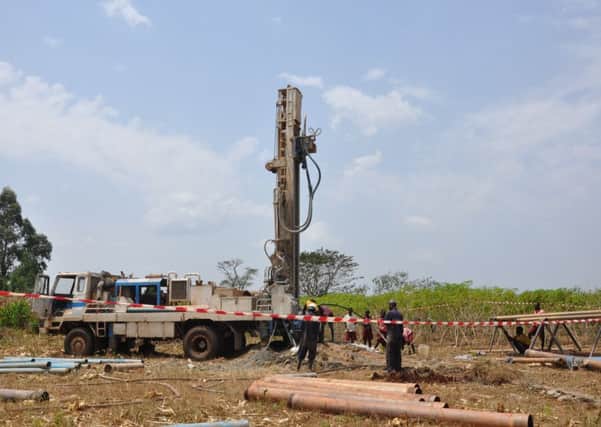 Bore hole being drilled near a school in Uganda. It was made possible by donations at last year's Big Fry Up organised by Charlene's Project in Dollingstown