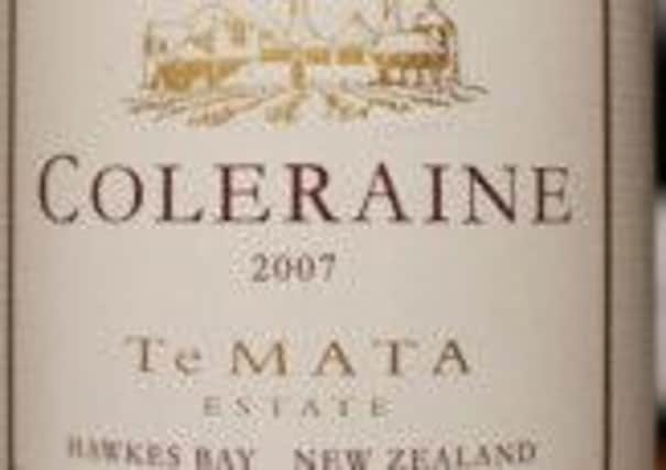 The Coleraine wine which is made at the  Te Mata Estate winery at Havelock North, New Zealand.