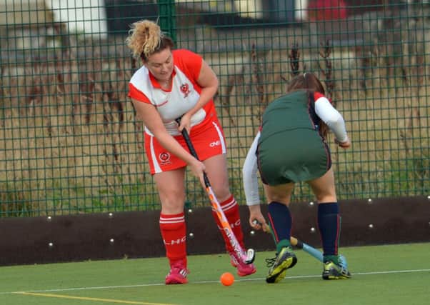 Zoe Purdy scored the first goal for Larne Ladies II in their 4-2 win over Civil Service II at Greenland. INLT 48-011-PSB