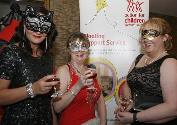 Dupont ladies Janine Geddis, Roberta Harper and Anita Simpson donned masks at the Action for Children Enchanted Masked Ball, held in the Killyhevlin Hotel, Enniskillen, which raised a staggering £10,000 for the charity