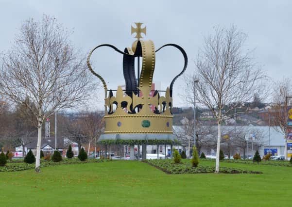 The jubilee crown feature at the Circular Road roundabout. INLT 48-346-PR