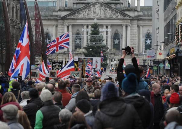 Loyalist protest in November last year.