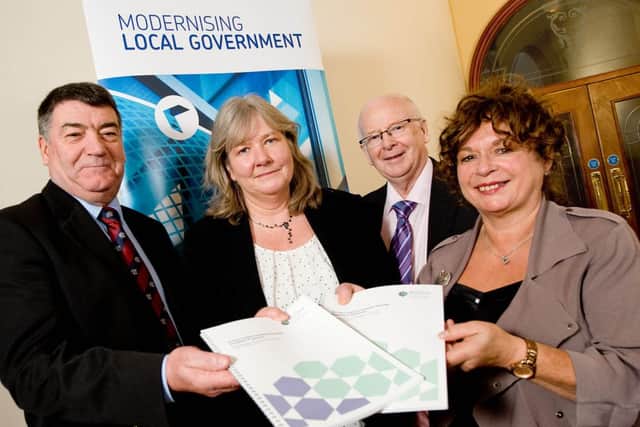 Cllr Noel Williams from Carrickfergus, Department of the Environment (DOE) Director Linda MacHugh, Cllr Tommy Nicholl from Ballymena and Cllr Gerardine Mulvenna from Larne were among 200 delegates who attended a DOE seminar to help councils prepare for their new community planning role which they will take forward from April 2015 under local government reform. Community planning involves councils working with their local communities, statuatory bodies and agencies, to ensure that citizens' needs are at the heart of decision-making on local services.