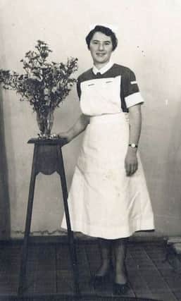 Betty pictured in 1959 in her first year at Ards Hospital.INBM50-13 Betty 1