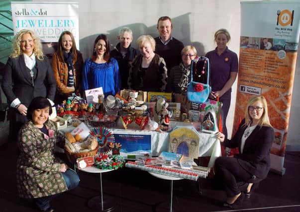 All ready to go at the Braid Arts Centre last week to launch the Ballymena Town Centre Development Christmas Food and Craft Market on 13th and 14th December in Wellington Court. Included were Anne Simpson and Grace Gillen for the Town Centre Development. INBT 50-802H