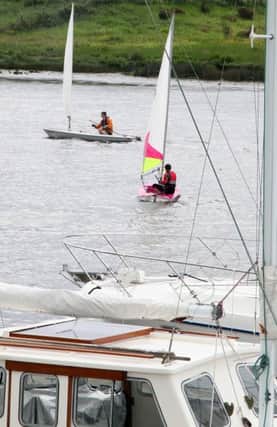 Yachts on the River Bann at the start of the 24 hour yacht race at Coleraine Yacht Club on Saturday. INCR26-412PL