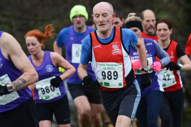 City of Derry Spartan Gerry Lynch pictured taking part in the North West Cross Country race at Gransha Park on Saturday. INLS5213-125KM