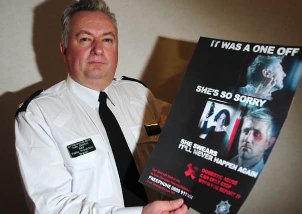 Pacemaker Press Belfast 19-12-2012: Detective Superintendent Alan Skelton pictured at the launch of the Police Services Domestic Abuse Advertising campaign. The campaign will run in a number of areas across Northern Ireland including North, South, East and West Belfast, Foyle, Craigavon and Lisburn and will incorporate radio, billboard and facebook advertising.
Picture By: Arthur Allison