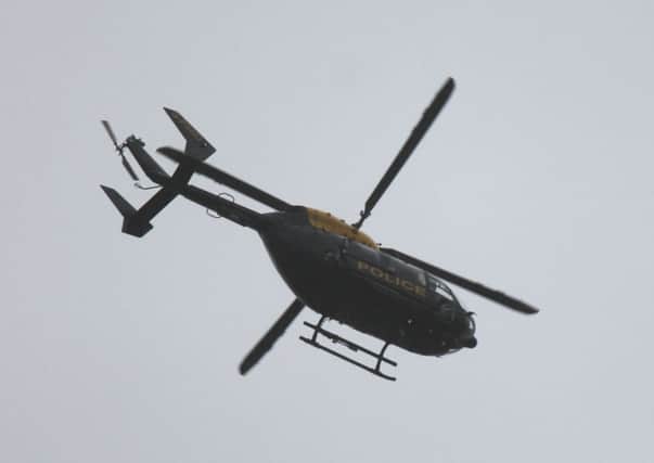The helicopter above Waringstown on New Year's Day.