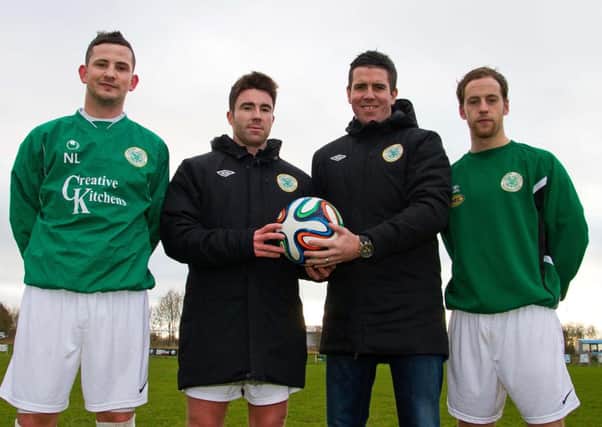 Lurgan Celtic's new signings Niall Lavery, Conor Forker, Conor Hagan and Declan McVeigh. INLM01-700.