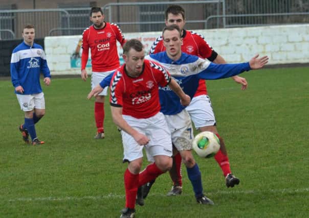 Stuart King scored twice in Larne FC's 5-1 win over Limavady at Inver Park. INLT 02-020-PSB
