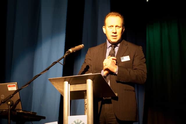 Carrick College principal Hedley Webb speaking during open night. INCT 03-757-CON