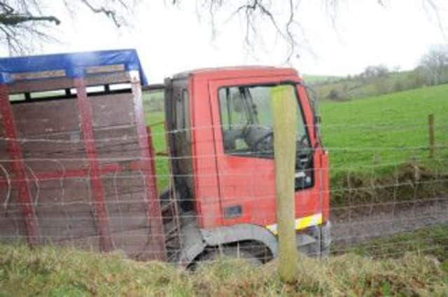 The abandoned lorry at the scene of an attempted cattle theft in Ballygawley which police would like more information on.