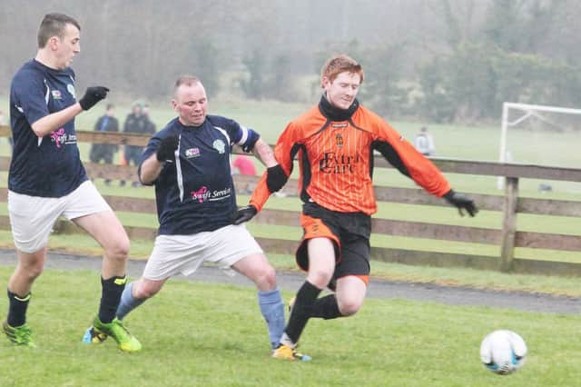 Action from West Bann Athletic's win over Coleraine Olympic on Saturday.