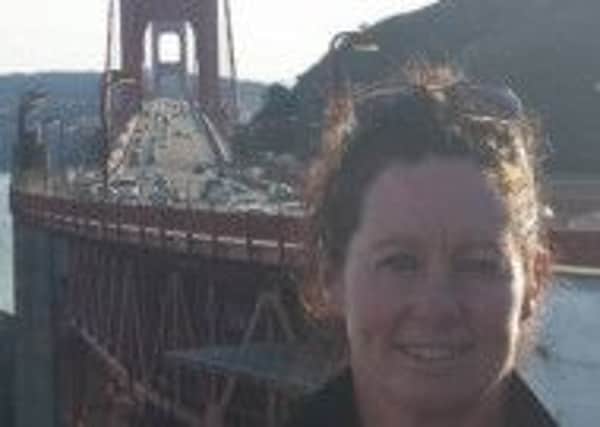Catherine Casey at the Golden Gate Bridge in San Francisco